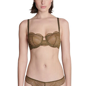 Simone Perele Women Karma Lace Demi Bra Vert Aventure Size 32C